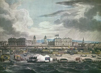 Begräbnisprozession des verstorbenen Lord Viscount Nelson (Farbstich)